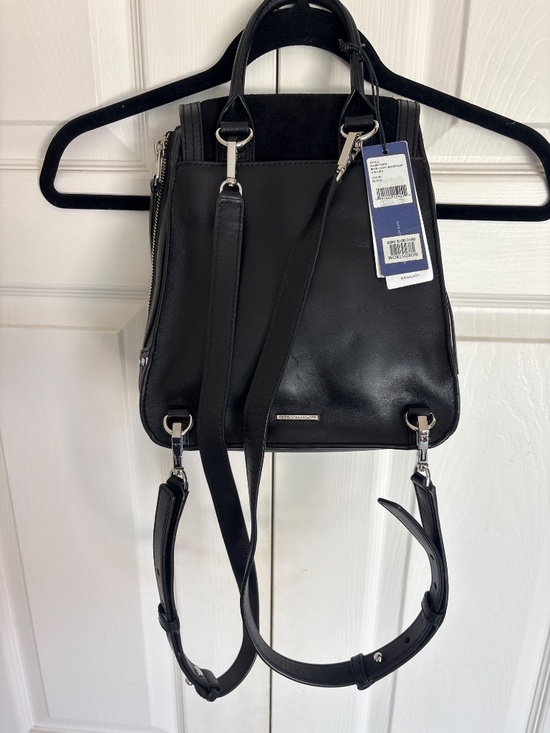 Rebecca Minkoff Black studded Suede and Leather Backpack purse main image 5